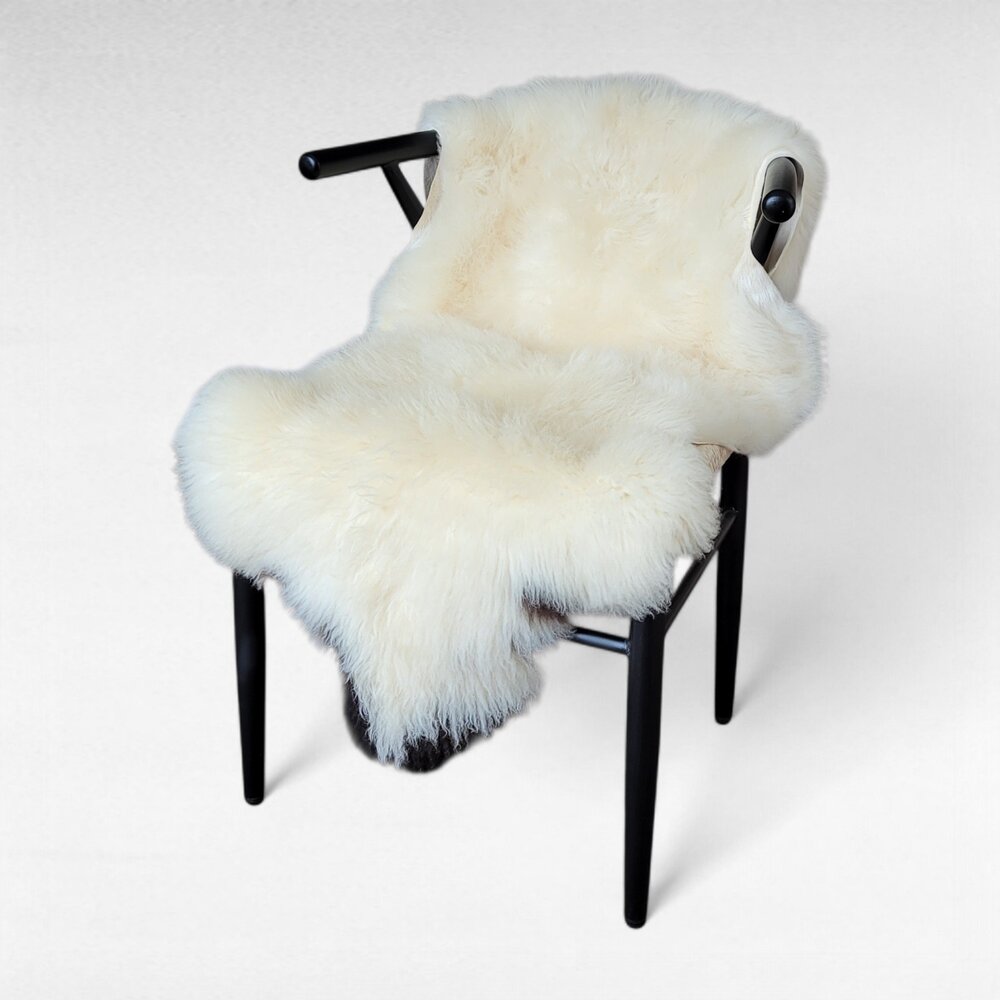 Genuine Swedish Sheepskin Rug Silky Soft Flexible Pelt Throw 48" x 27"